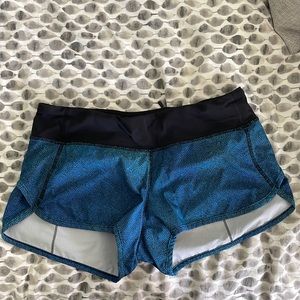 Lululemon blue printed shorts